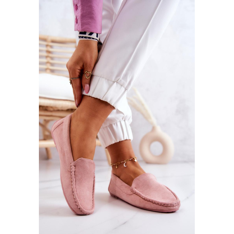Dámske semišové mokasíny Pink Morreno - Odtiene ružovej