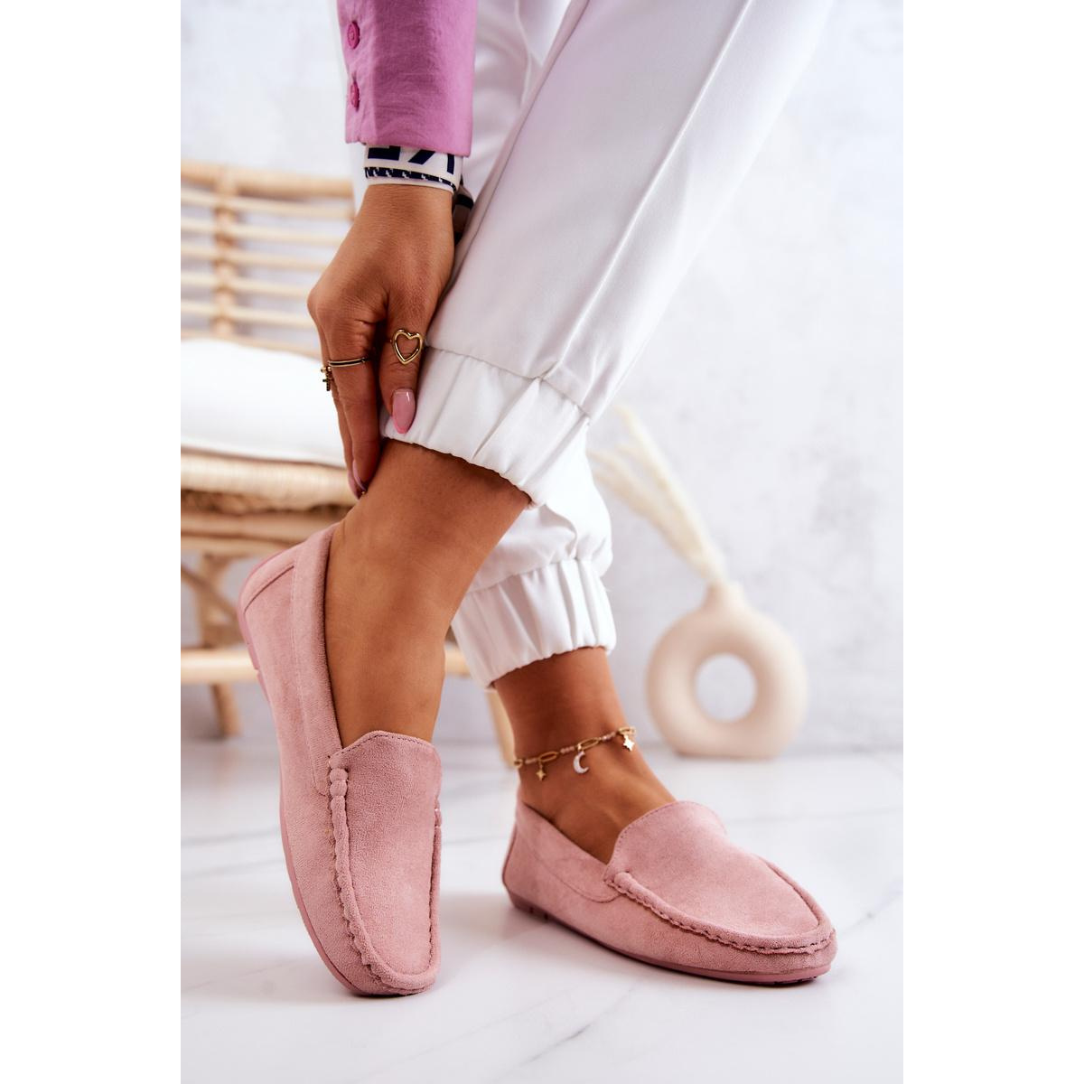 Dámske semišové mokasíny Pink Morreno - Odtiene ružovej