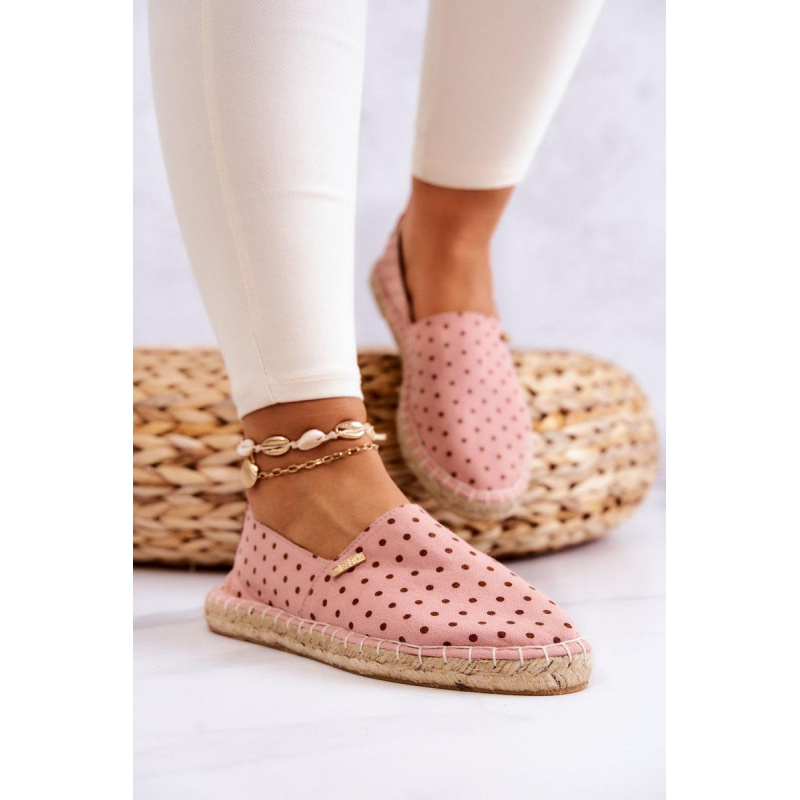 Dámska Polka Dot Espadrilles veľká hviezda JJ274869 ružová - Odtiene ružovej