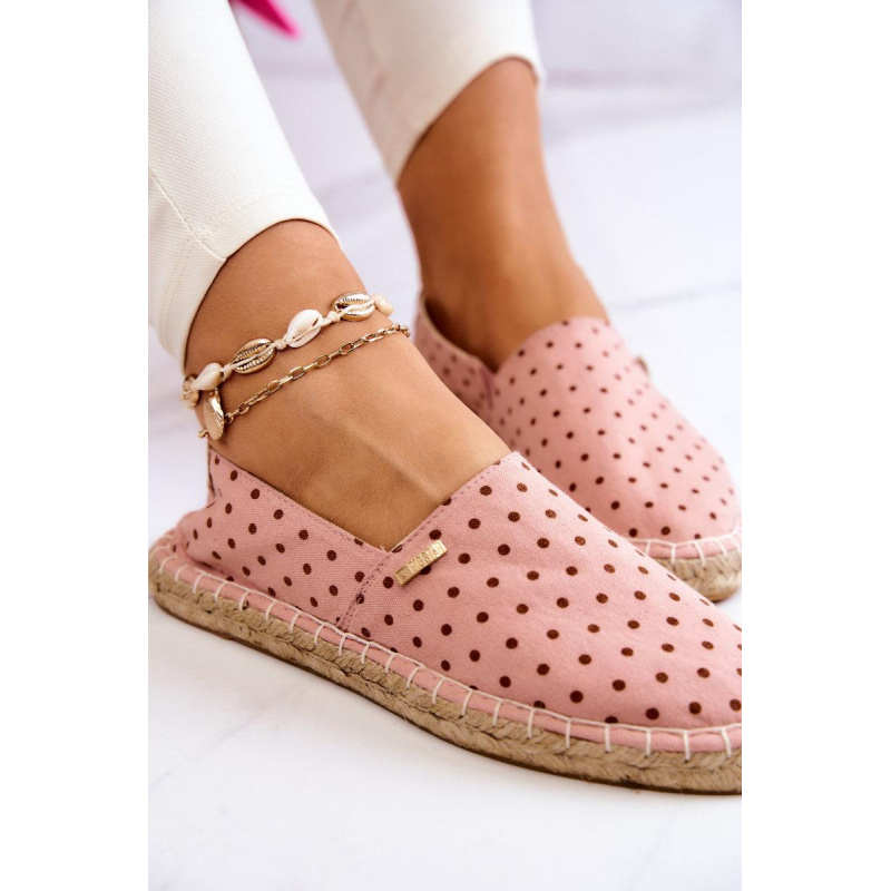 Dámska Polka Dot Espadrilles veľká hviezda JJ274869 ružová - Odtiene ružovej