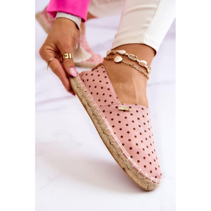 Dámska Polka Dot Espadrilles veľká hviezda JJ274869 ružová - Odtiene ružovej