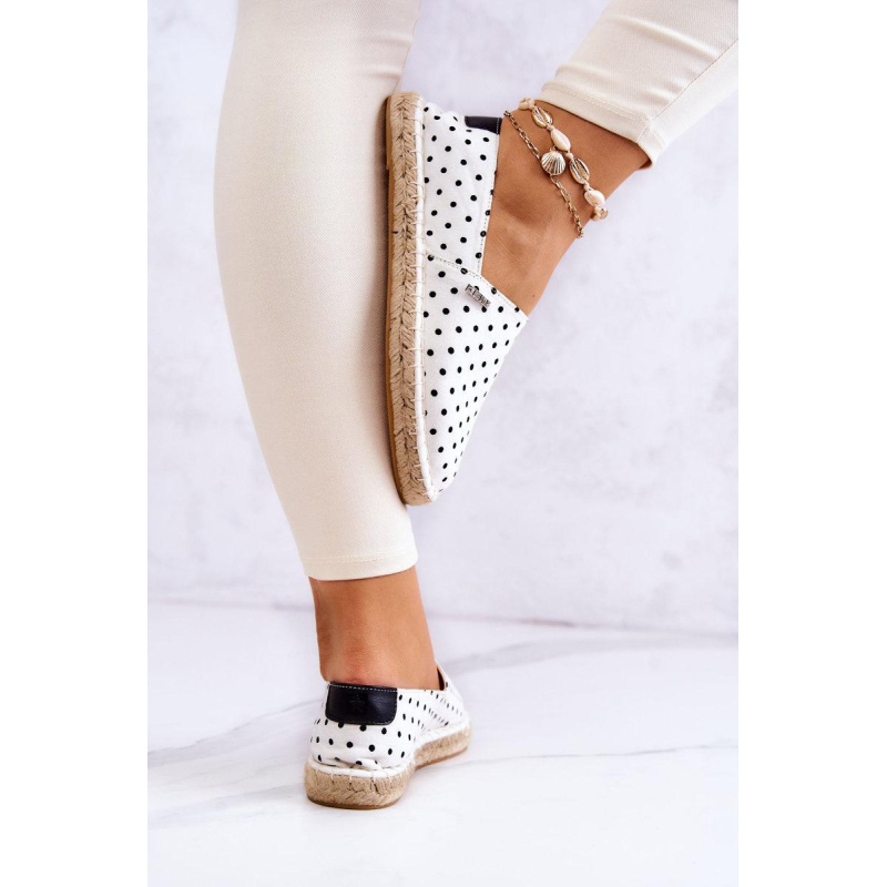 Ženská polka dot espadrilles veľká hviezda jj274870 biela - Biela