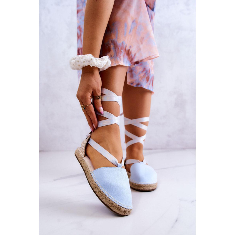 Ženské zviazané espadrilles veľká hviezda jj274863 modrá - Modrá