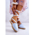 Ženské zviazané espadrilles veľká hviezda jj274863 modrá - Modrá