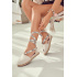 Ženské zviazané espadrilles veľká hviezda jj274862 béžová - Béžová