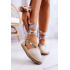 Ženské zviazané espadrilles veľká hviezda jj274862 béžová - Béžová