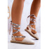 Ženské zviazané espadrilles veľká hviezda jj274862 béžová - Béžová