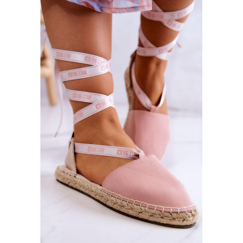 Ženské zviazané espadrilles veľká hviezda jj274864 ružová - Odtiene ružovej
