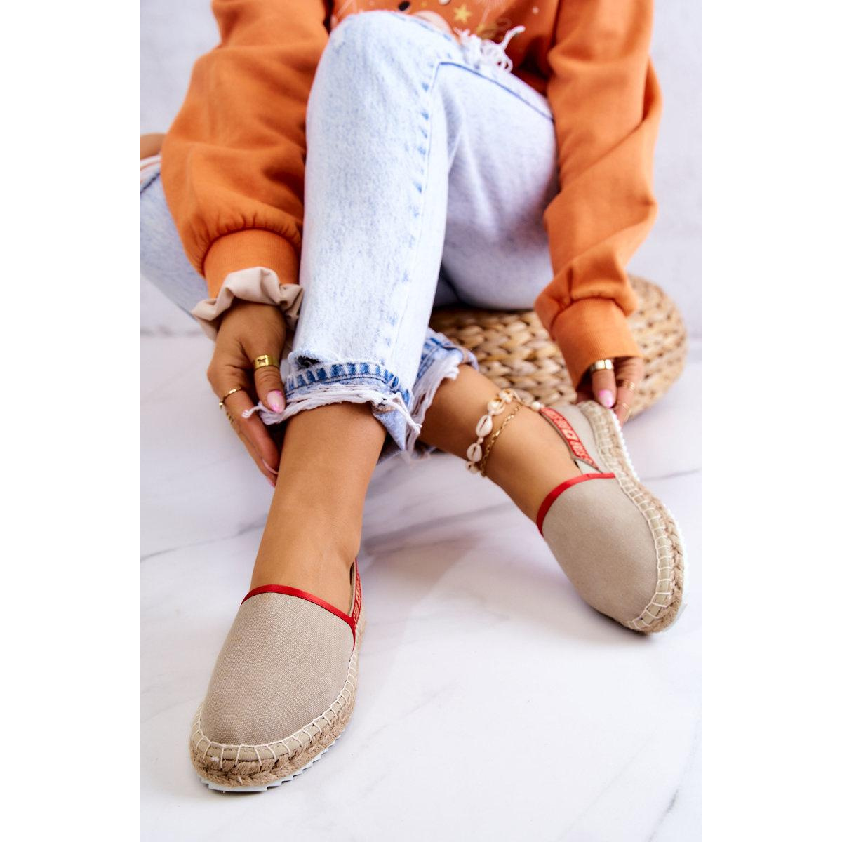 Materiály espadrilles zapôsobia na veľkú hviezdu jj274879 béžová - Béžová