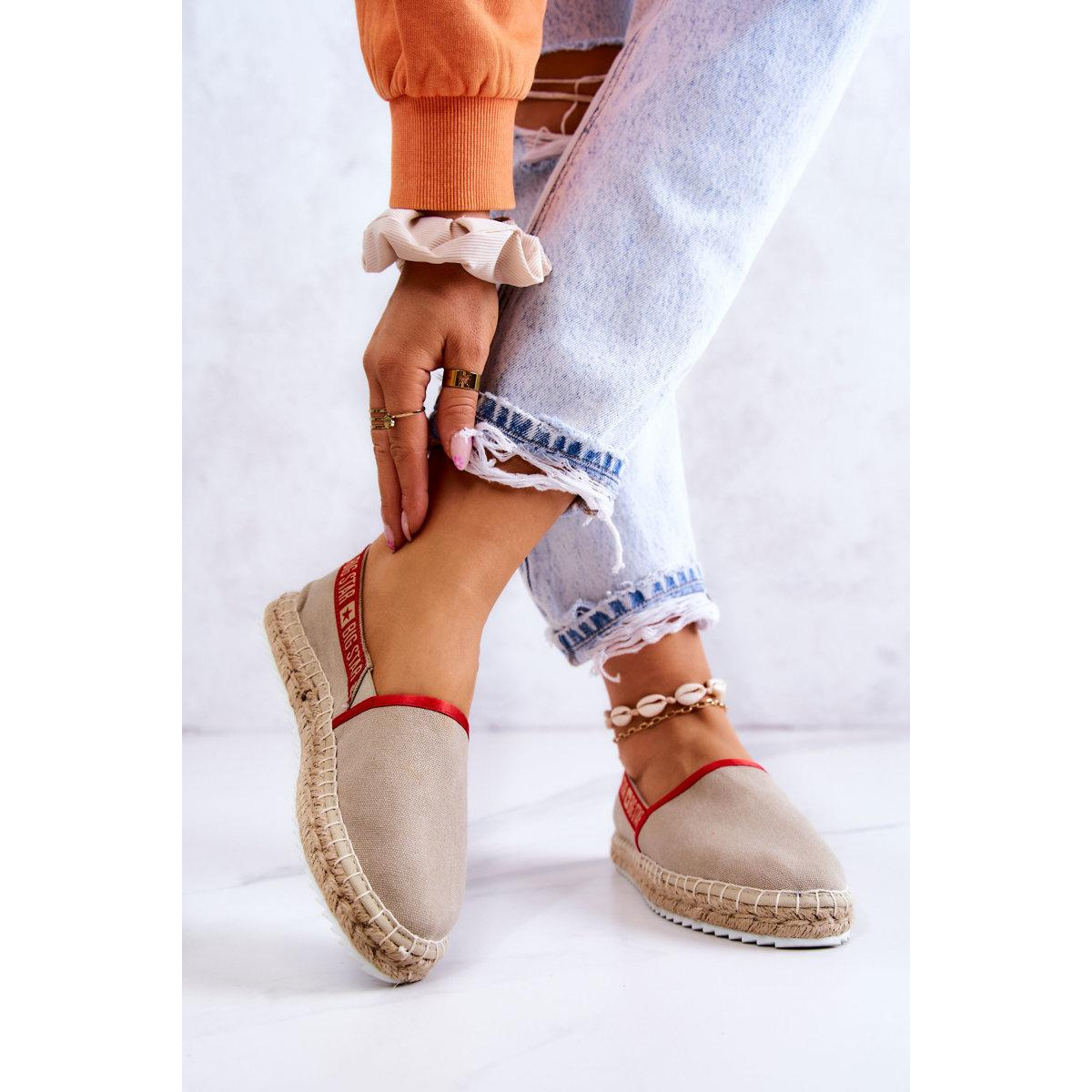 Materiály espadrilles zapôsobia na veľkú hviezdu jj274879 béžová - Béžová