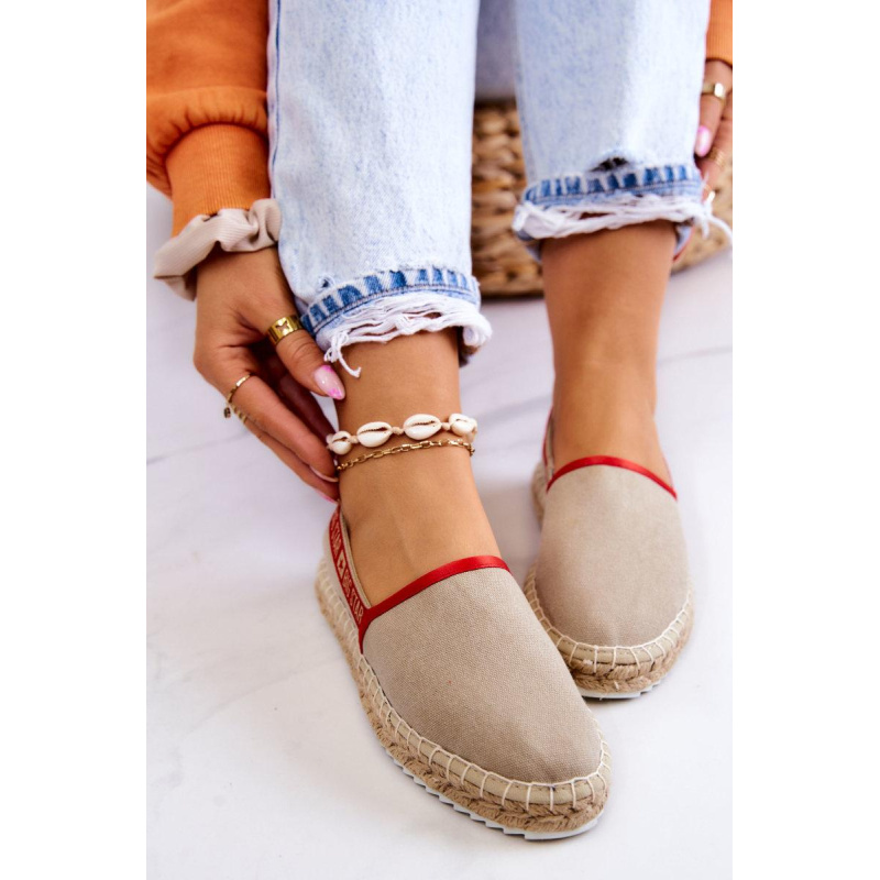Materiály espadrilles zapôsobia na veľkú hviezdu jj274879 béžová - Béžová