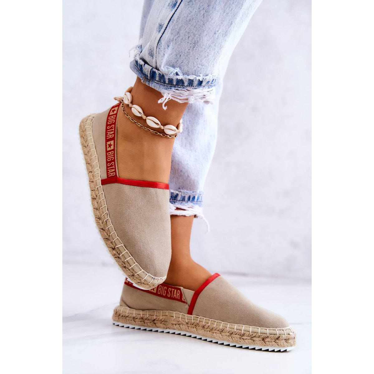 Materiály espadrilles zapôsobia na veľkú hviezdu jj274879 béžová - Béžová