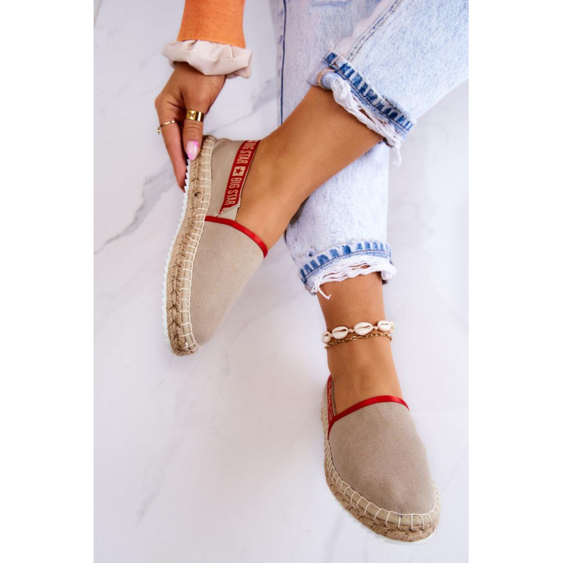 Materiály espadrilles zapôsobia na veľkú hviezdu jj274879 béžová - Béžová