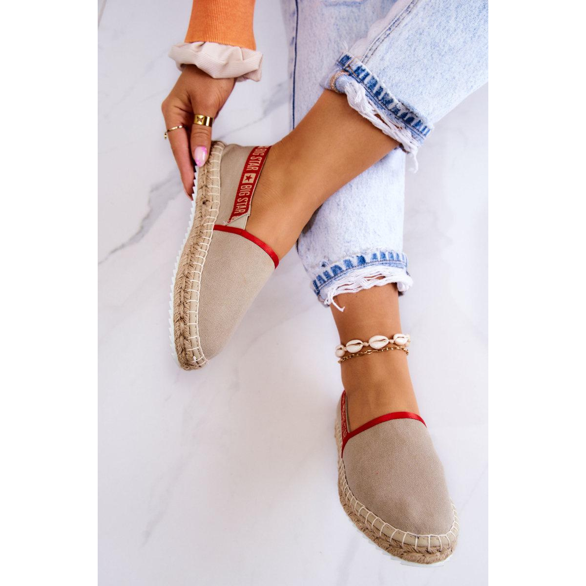 Materiály espadrilles zapôsobia na veľkú hviezdu jj274879 béžová - Béžová