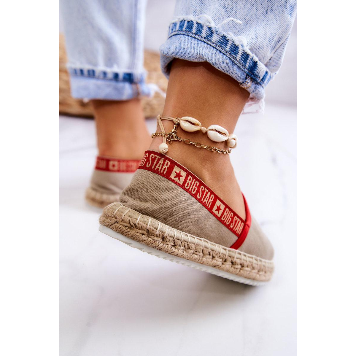 Materiály espadrilles zapôsobia na veľkú hviezdu jj274879 béžová - Béžová