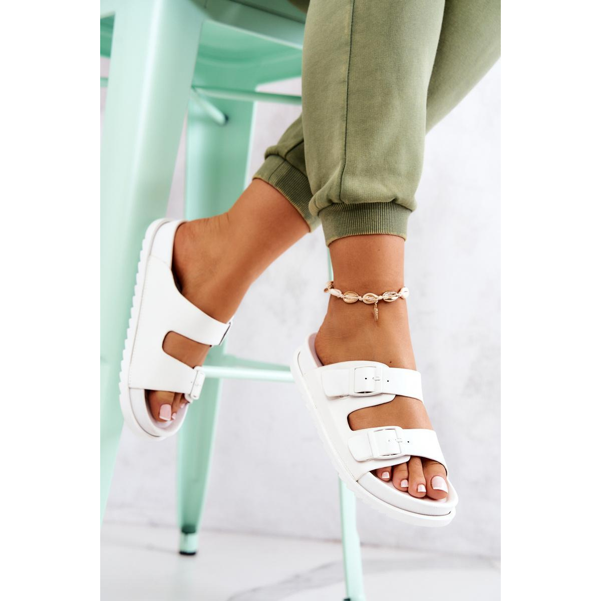 Corina Guma Flip -flops s bielym prackou - Biela