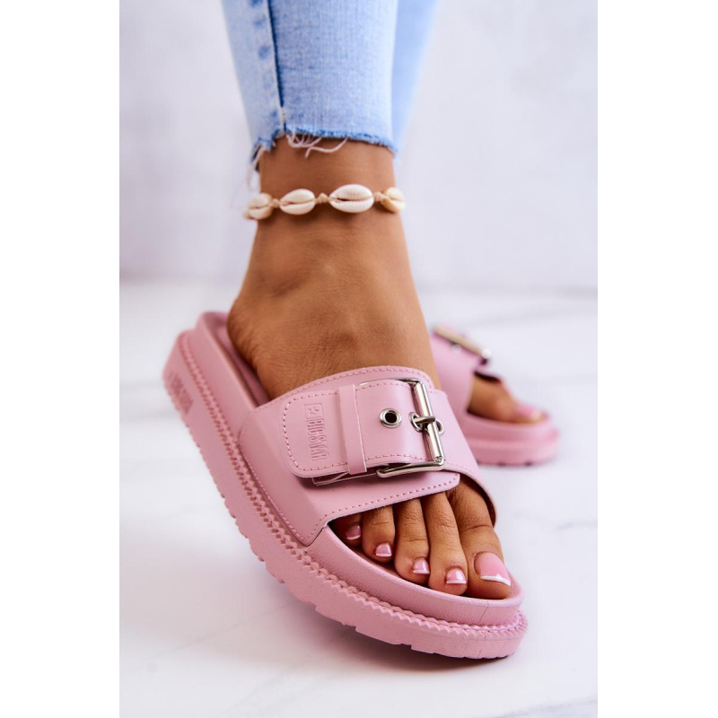 Klasické dámske papuče veľká hviezda JJ274A308 Pink - Odtiene ružovej
