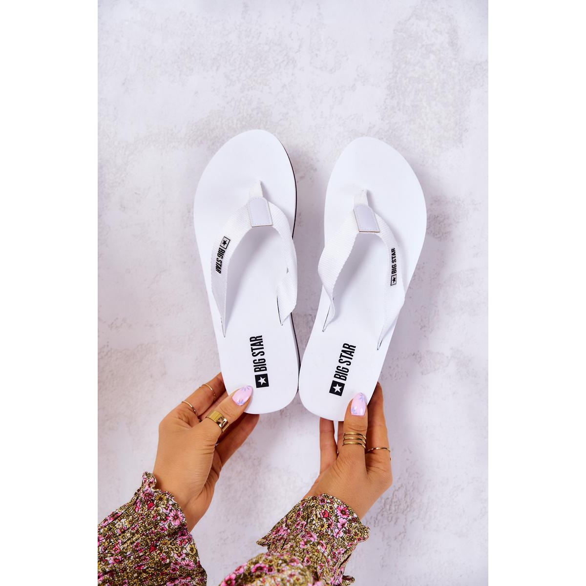 Ženské flip -flops flip -flops on kliny veľká hviezda jj274a333 biela - Biela
