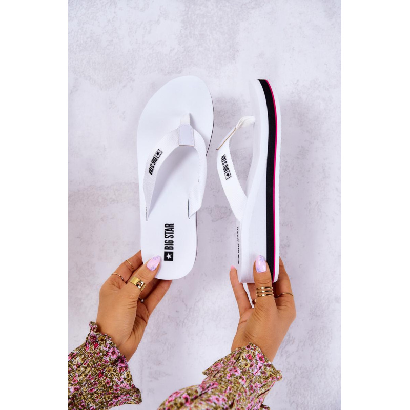 Ženské flip -flops flip -flops on kliny veľká hviezda jj274a333 biela - Biela