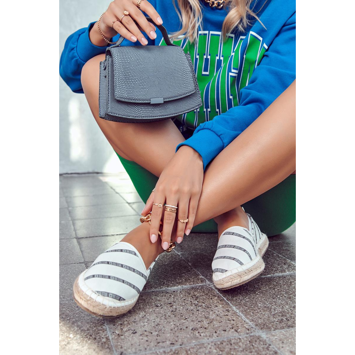 Dámska klasická espadrilles veľká hviezda JJ274959 biela - Biela