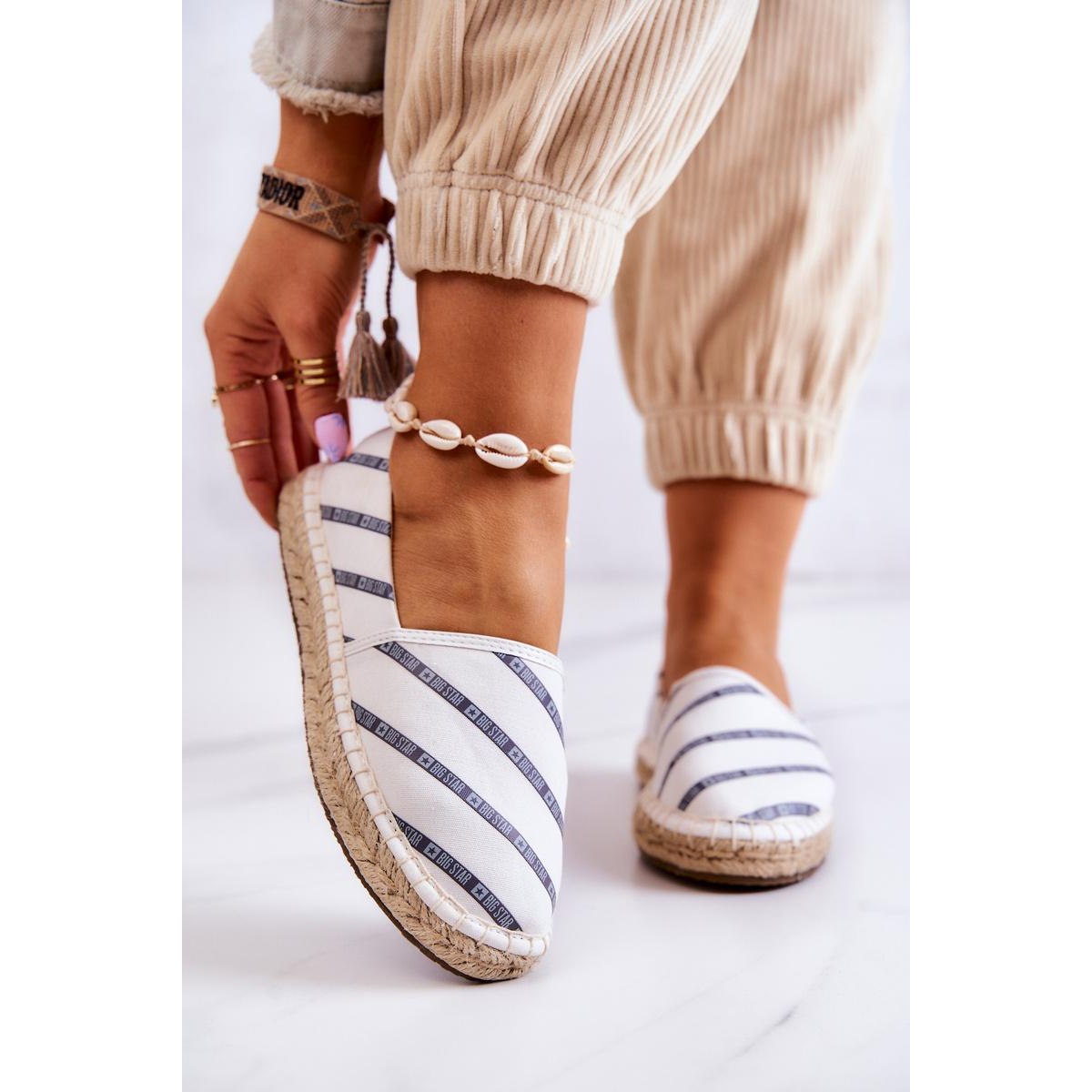 Dámska klasická espadrilles veľká hviezda JJ274959 biela - Biela