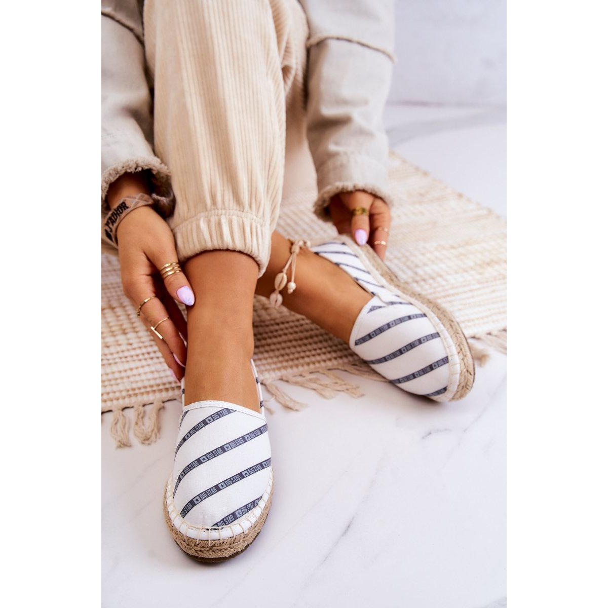 Dámska klasická espadrilles veľká hviezda JJ274959 biela - Biela