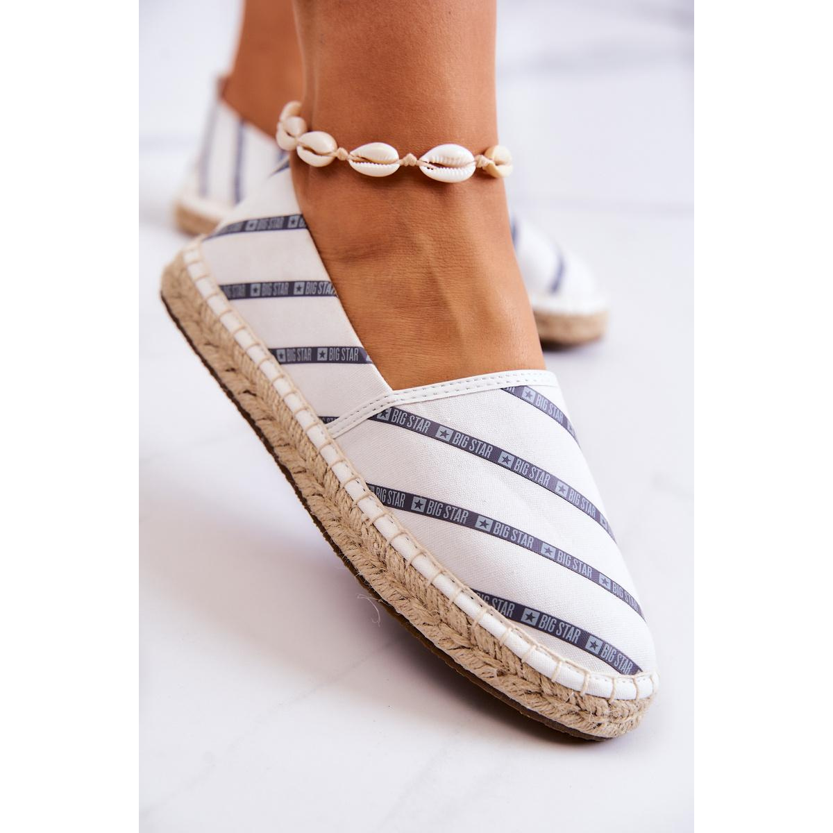 Dámska klasická espadrilles veľká hviezda JJ274959 biela - Biela