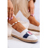Dámska Espadrilles Ispana veľká hviezda JJ274964 Biela a námornícka modrá - Biela || Modrá
