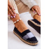 Dámska posuvná espadrilles veľká hviezda JJ274963 čierna - Čierna