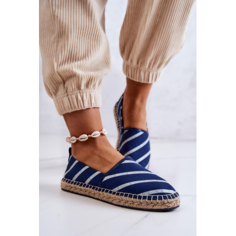Dámska klasická espadrilles veľká hviezda JJ274960 Navy Blue - Modrá