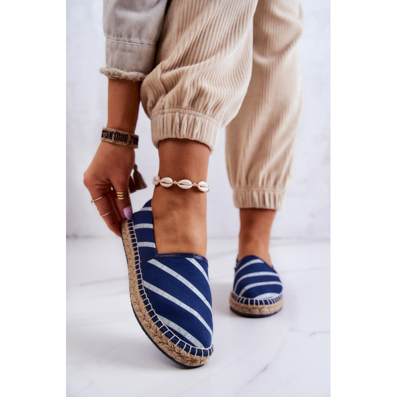 Dámska klasická espadrilles veľká hviezda JJ274960 Navy Blue - Modrá
