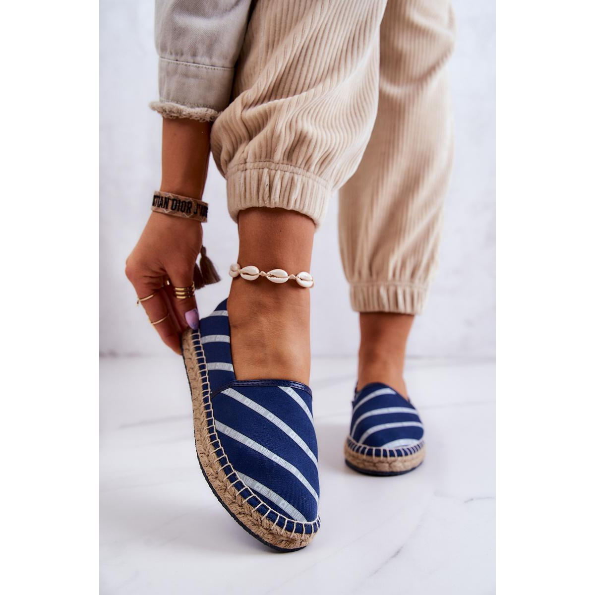Dámska klasická espadrilles veľká hviezda JJ274960 Navy Blue - Modrá