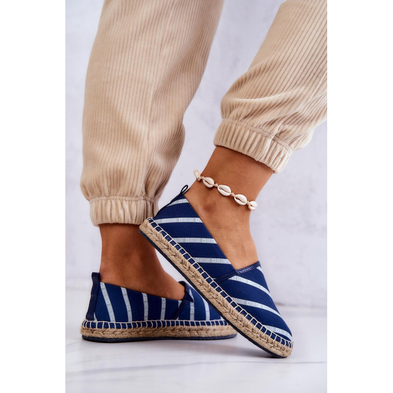 Dámska klasická espadrilles veľká hviezda JJ274960 Navy Blue - Modrá