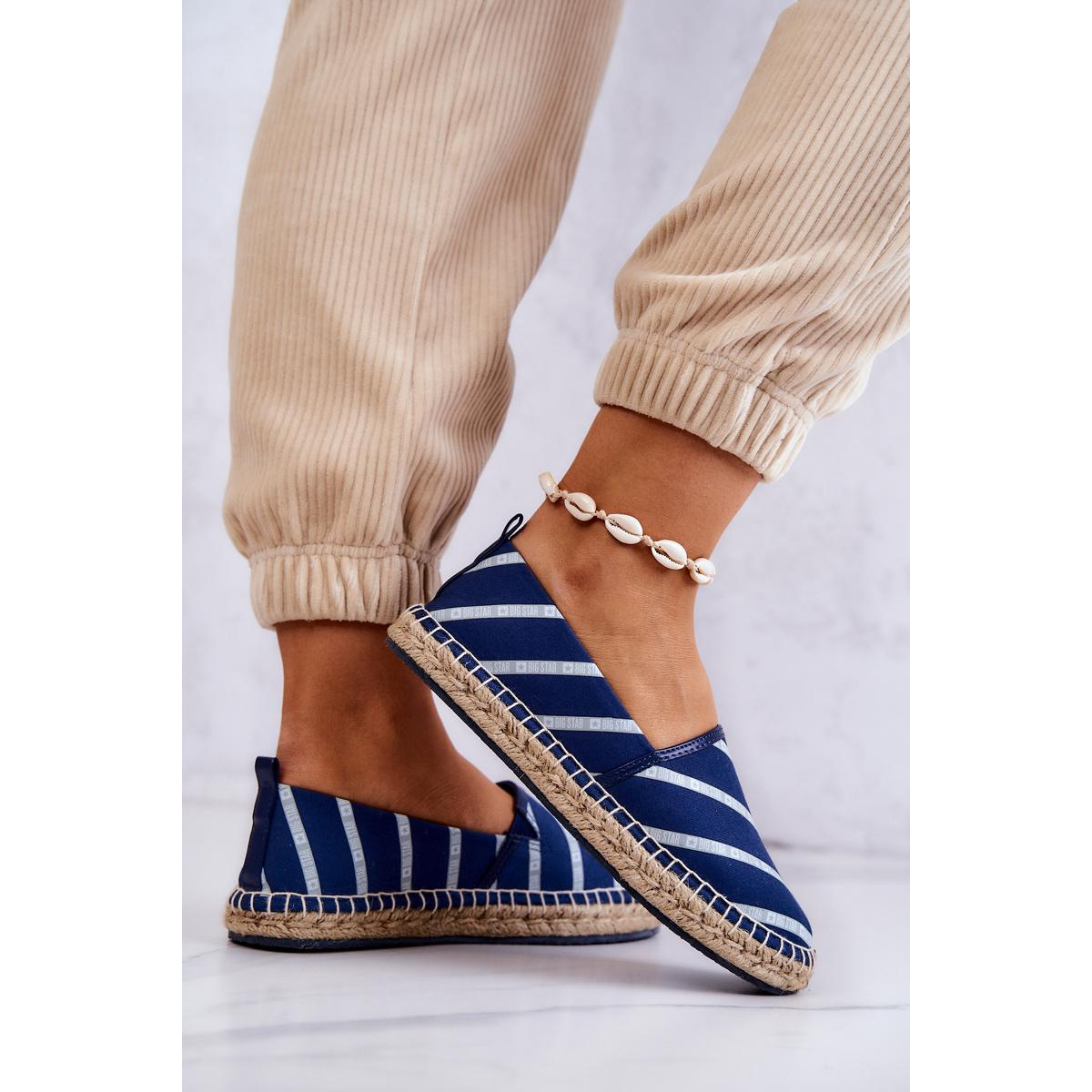 Dámska klasická espadrilles veľká hviezda JJ274960 Navy Blue - Modrá