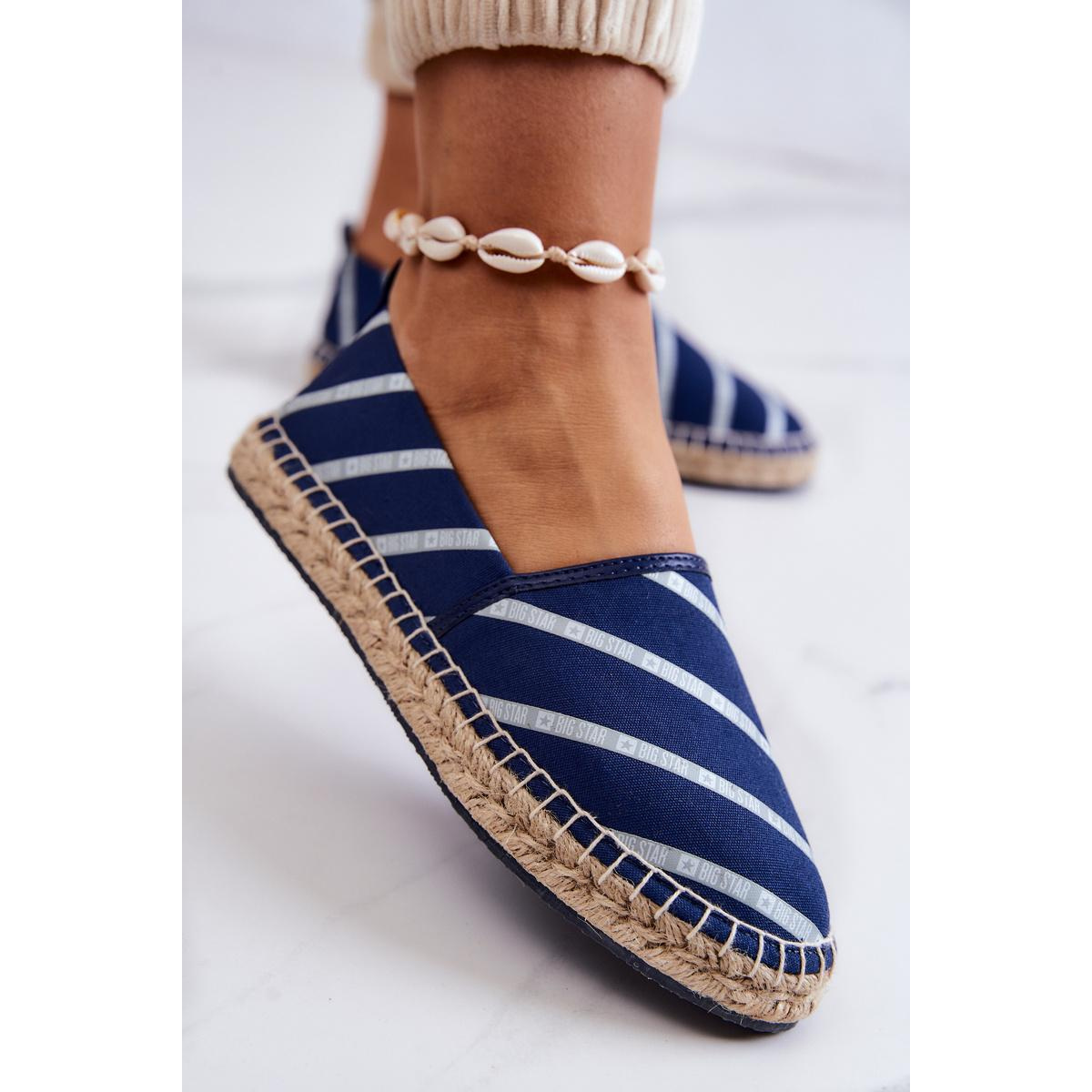 Dámska klasická espadrilles veľká hviezda JJ274960 Navy Blue - Modrá