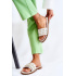 Dámska kožená flip -flops s dekoráciou biely brien - Biela