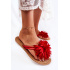 Žien flip -flops flip -flops s materiálnou dekoráciou Red Eviana - Odtiene červenej
