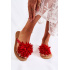 Žien flip -flops flip -flops s materiálnou dekoráciou Red Eviana - Odtiene červenej