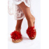 Žien flip -flops flip -flops s materiálnou dekoráciou Red Eviana - Odtiene červenej