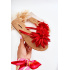 Žien flip -flops flip -flops s materiálnou dekoráciou Red Eviana - Odtiene červenej