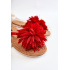 Žien flip -flops flip -flops s materiálnou dekoráciou Red Eviana - Odtiene červenej