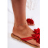 Žien flip -flops flip -flops s materiálnou dekoráciou Red Eviana - Odtiene červenej