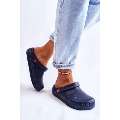 Ľahká Kroksy veľká hviezda Kroksy II275002 NAVY BLUE PLIPPERS - Modrá