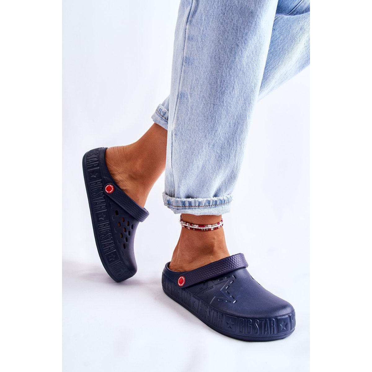 Ľahká Kroksy veľká hviezda Kroksy II275002 NAVY BLUE PLIPPERS - Modrá