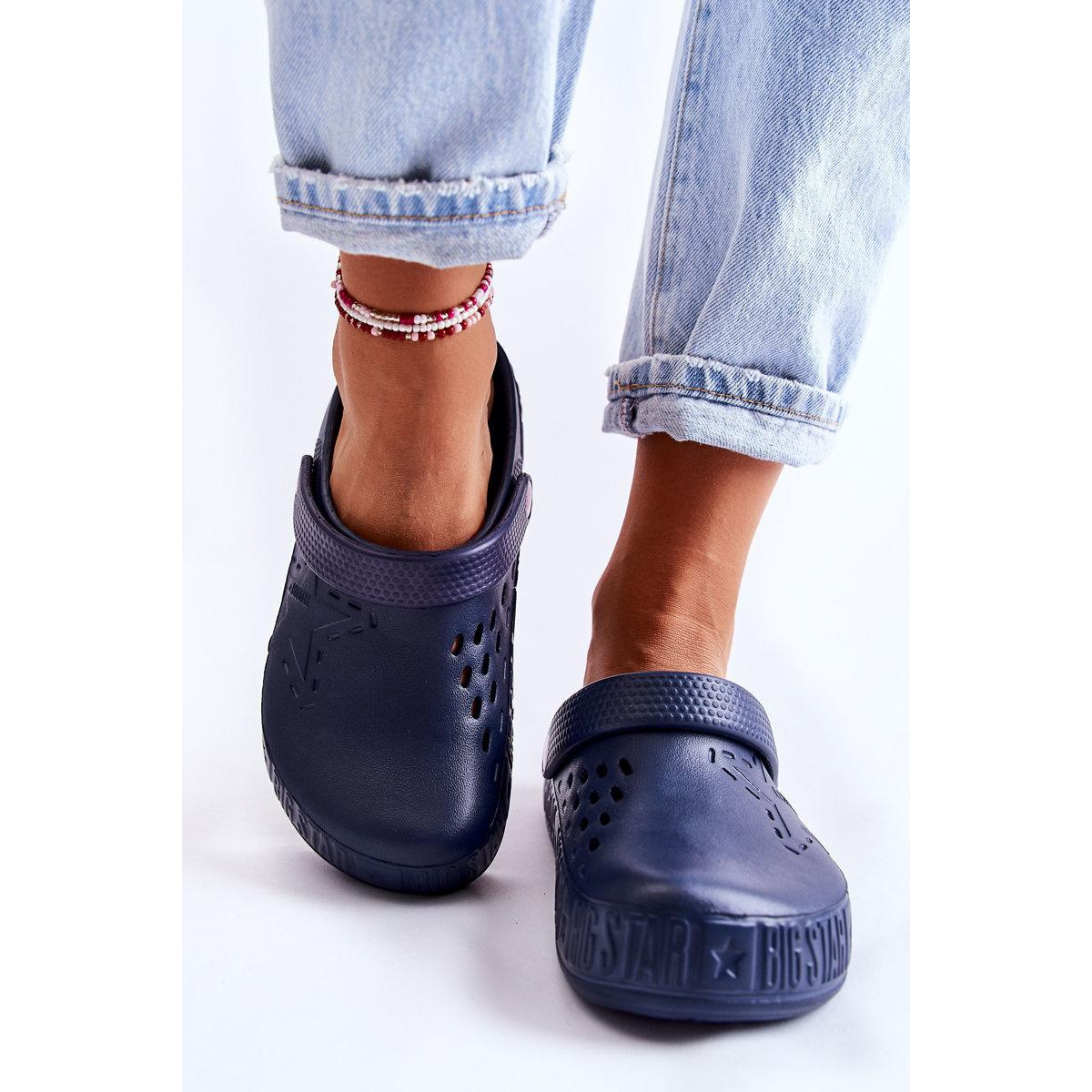 Ľahká Kroksy veľká hviezda Kroksy II275002 NAVY BLUE PLIPPERS - Modrá