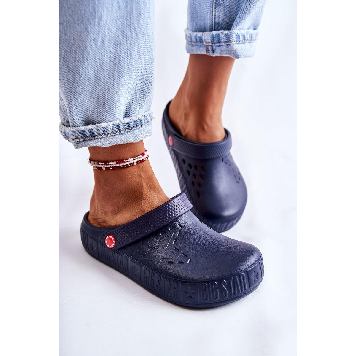 Ľahká Kroksy veľká hviezda Kroksy II275002 NAVY BLUE PLIPPERS - Modrá