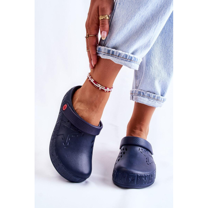 Ľahká Kroksy veľká hviezda Kroksy II275002 NAVY BLUE PLIPPERS - Modrá