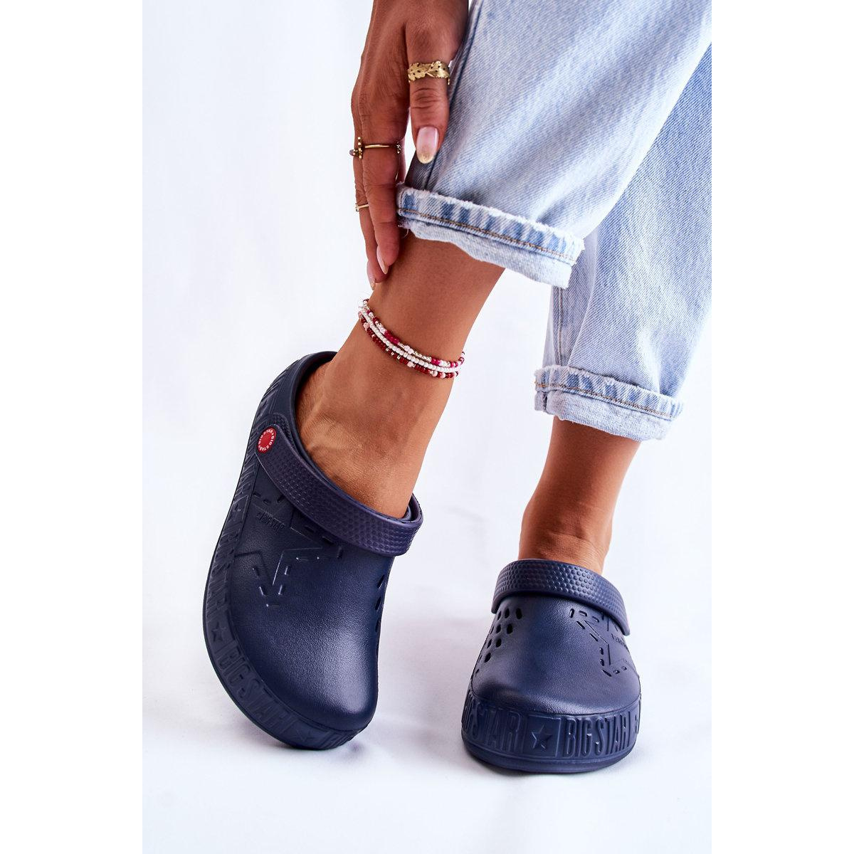 Ľahká Kroksy veľká hviezda Kroksy II275002 NAVY BLUE PLIPPERS - Modrá