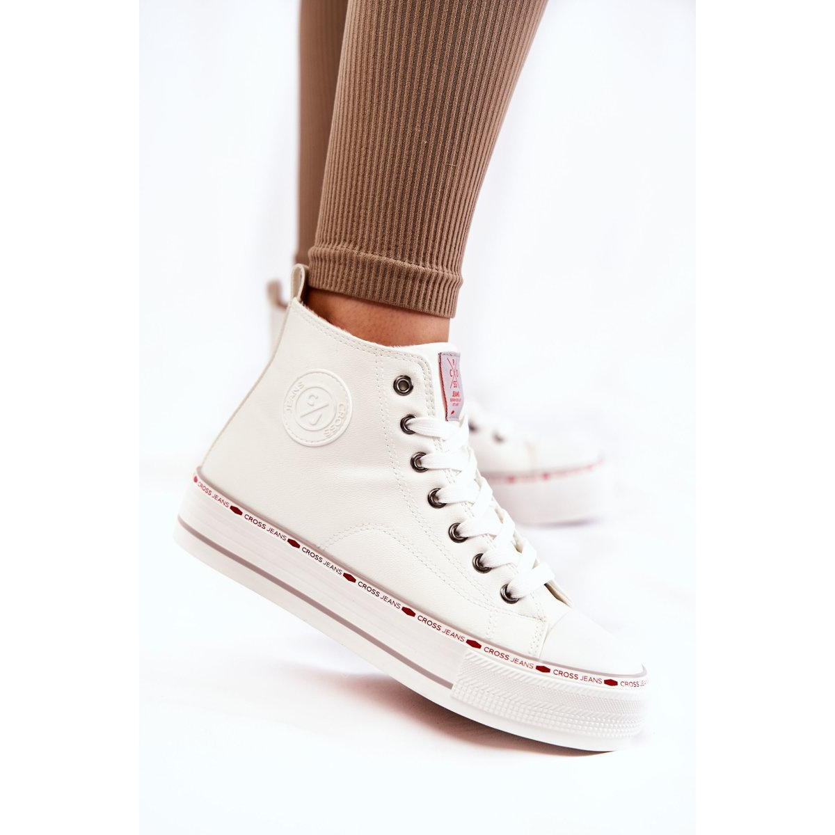 Dámske vysokohorské tenisky krížové džínsy KK2R4044C White - Biela
