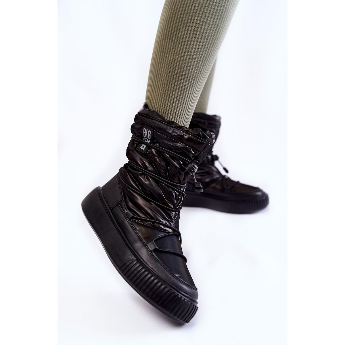 Ženské izolované snehové topánky Veľká hviezda KK274193 čierna - Čierna